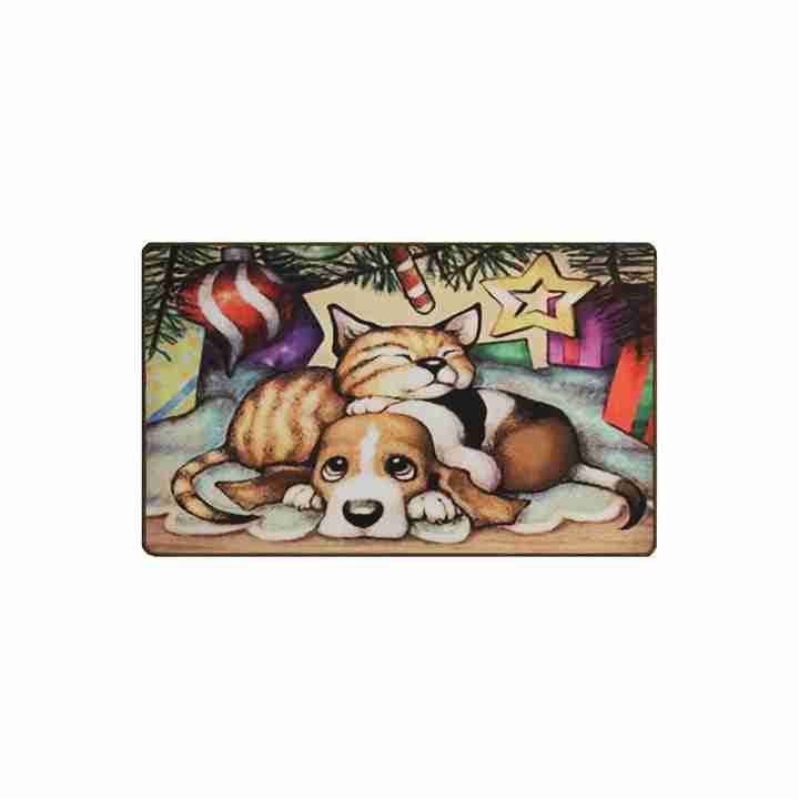 1.5x2.5 (45x75 cm) Poly Mat Resting Cat & Dog