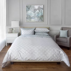 Quadra Jacquard Bedding by St Geneve Fine Linen - Fabric from Italy Sewn in Canada