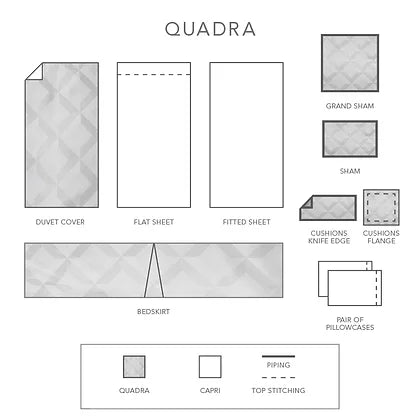 Quadra Jacquard Bedding by St Geneve Fine Linen - Fabric from Italy Sewn in Canada