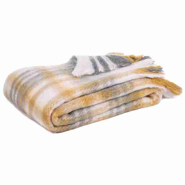 Stuart Plaid Mohair Throw by BRUNELLI