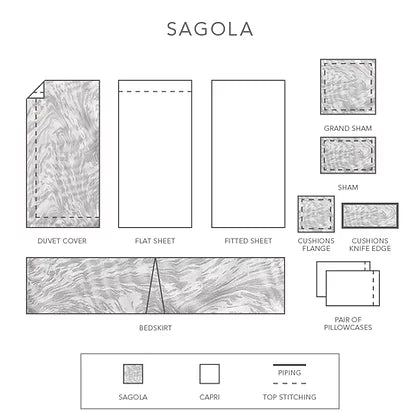 Sagola Dark Grey | Jacquard Bedding by St Geneve Fine Linen - Fabric from Italy & Sewn in Canada