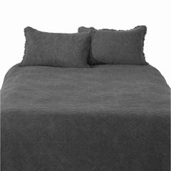 Stone Washed Charcoal Quilted Duvet Cover