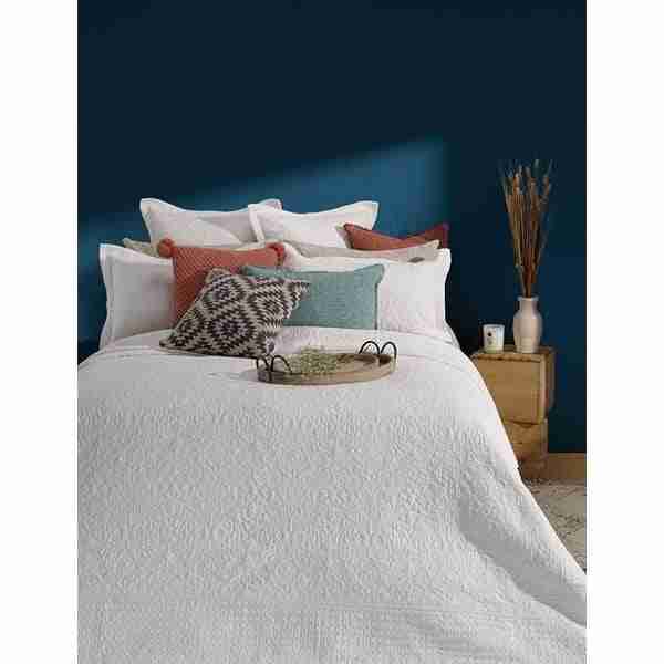 Taylor White Quilted Coverlet by BRUNELLI