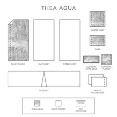 Thea Agua Jacquard Bedding by St Geneve Fine Linen