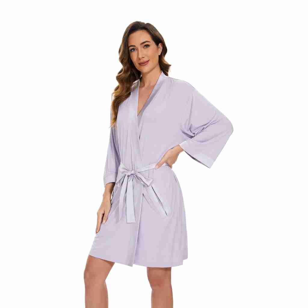 French Blue Bamboo Robe