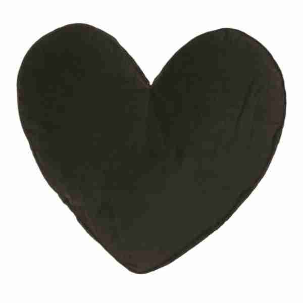 Velvet Black Heart Cushion by BRUNELLI