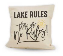 Lake Rules Cushion 12”x12”
