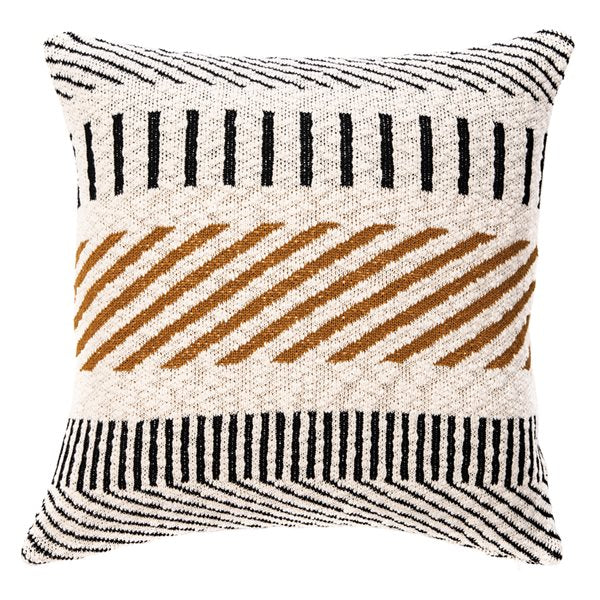 Caramel Natural And Black Decorative Pillow by BRUNELLI