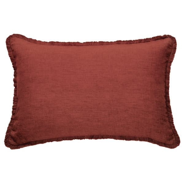 Linen Terracotta Oblong Decorative Pillow by BRUNELLI