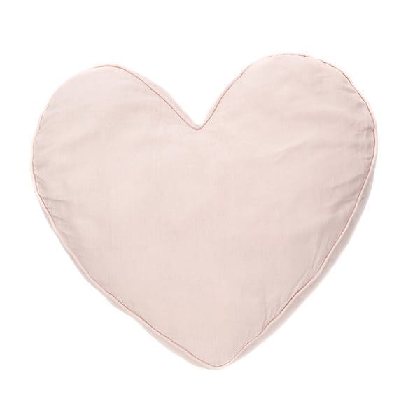Linen Pink Heart Decorative Pillow by BRUNELLI