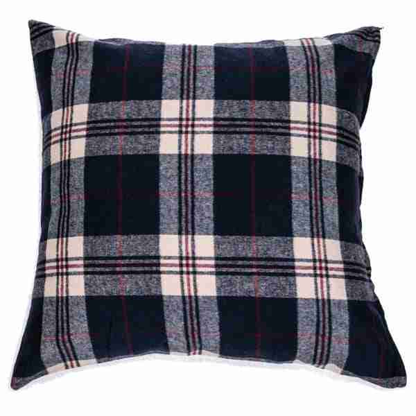 Lumberjack Plaid Navy And Red Decorative Pillow by BRUNELLI