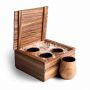 OAK WHISKEY TUMBLERS GIFT CRATE SET OF 4 BY STINSON STUDIO