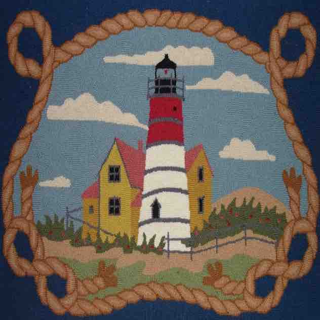 Red & White lighthouse Rug
