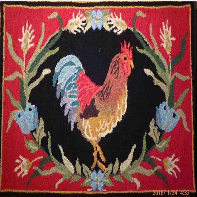 Rooster (black) Rug