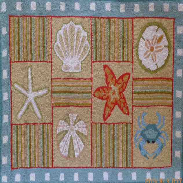 Seashell With Crab Rug