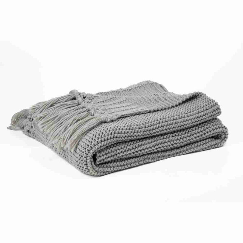 Shawn Taupe Knit Throw by BRUNELLI