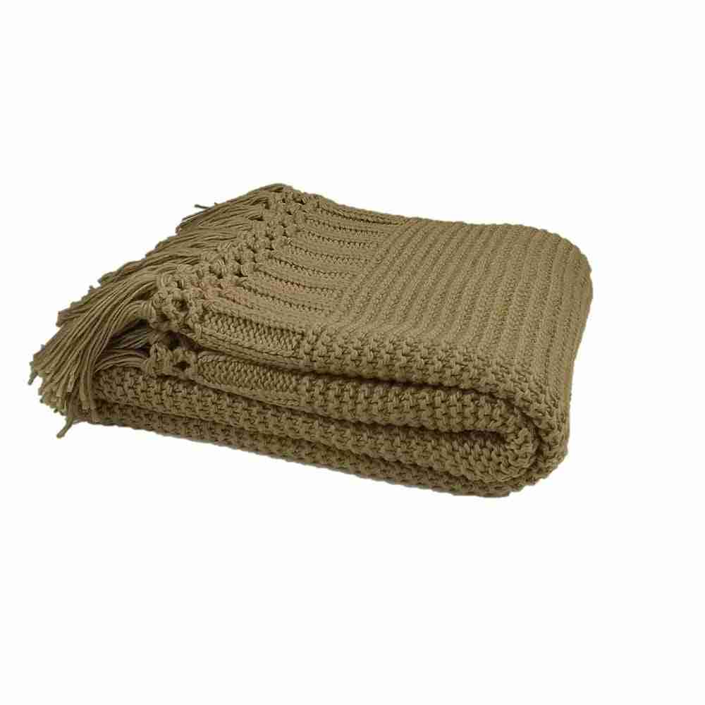 Shawn Dark Green Knit Throw by BRUNELLI