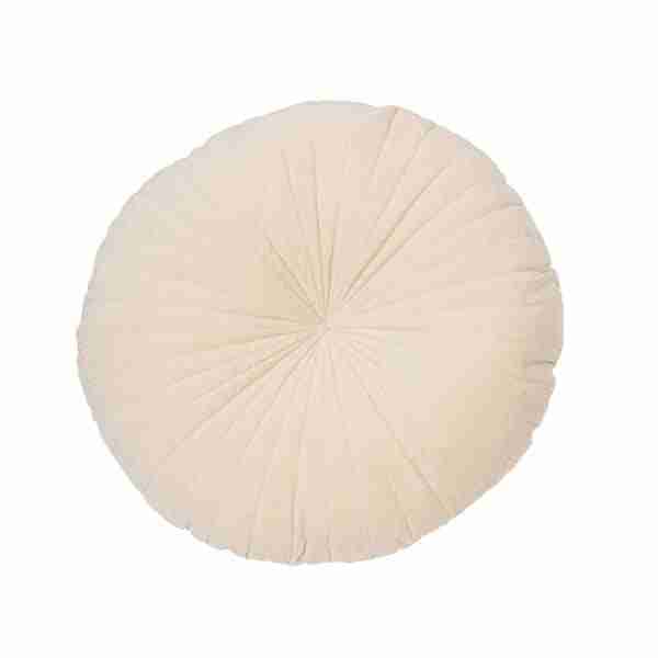 Velvet Cream Round Decorative Pillow by BRUNELLI