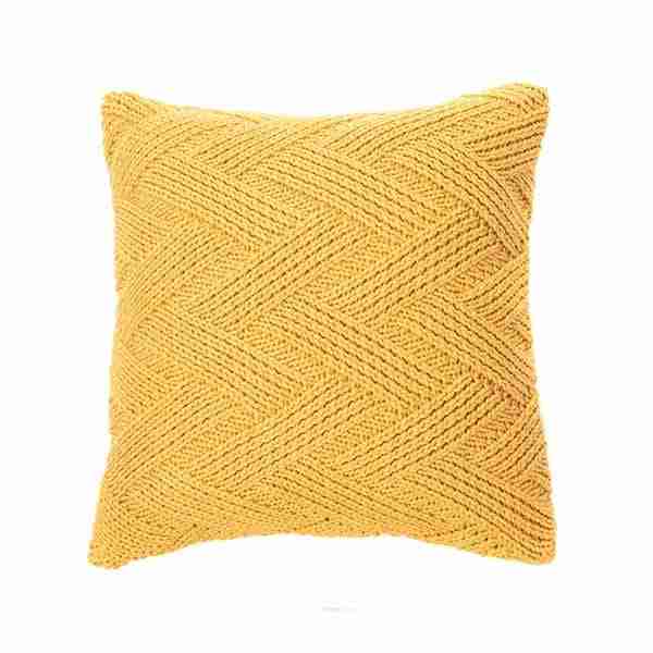 Zig Zag Knitted Natural European Pillow by BRUNELLI