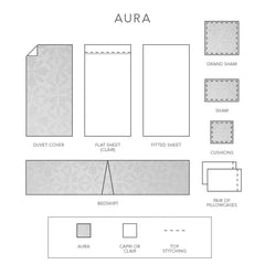 Aura | Jacquard Bedding by St Geneve Fine Linen - Fabric from Italy Sewn in Canada