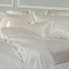 Avorio | 100% Silk Sateen Bedding by St Geneve - Fabric from Germany Sewn in Canada