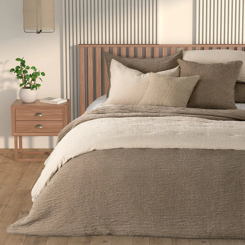Barbara Taupe Textured Bedding by Brunelli
