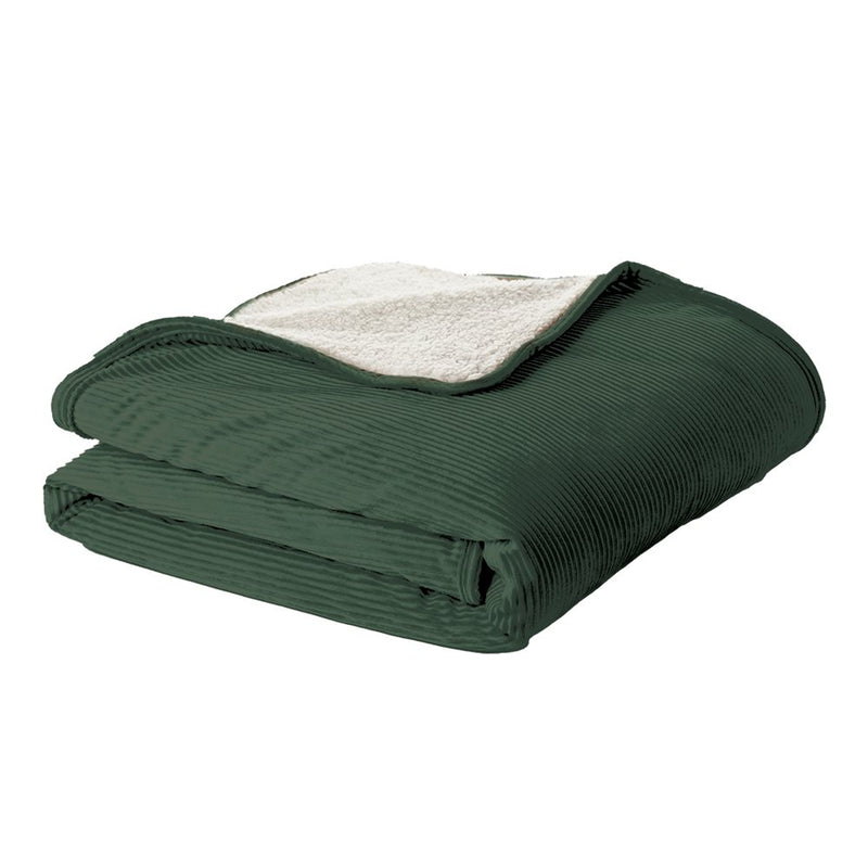 CORDUROY DARK GREEN THROW