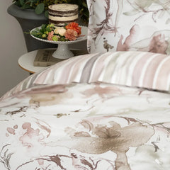 Celine Rose Tea | Printed Sateen Bedding by St Geneve -Fabric from Europe Sewn in Canada