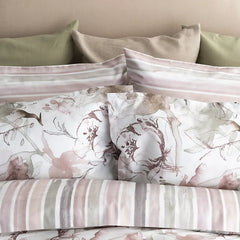 Celine Rose Tea | Printed Sateen Bedding by St Geneve -Fabric from Europe Sewn in Canada