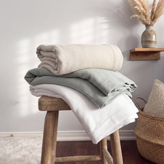 Chevron Blanket  100% Cotton - Woven In Portugal - Made In Canada