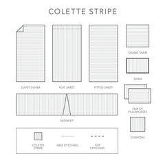 Colette Stripe | Linen Jacquard 100% Linen Bedding by St Geneve Fine Linen - Fabric from Italy Sewn in Canada