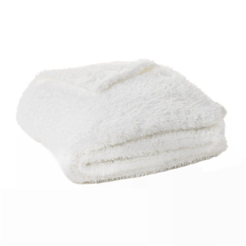 DOUDOU WHITE FAUX FUR THROW