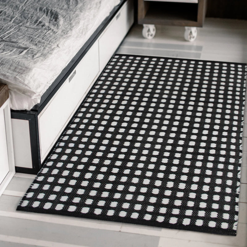 Dhurrie Illusion Black & White Rug