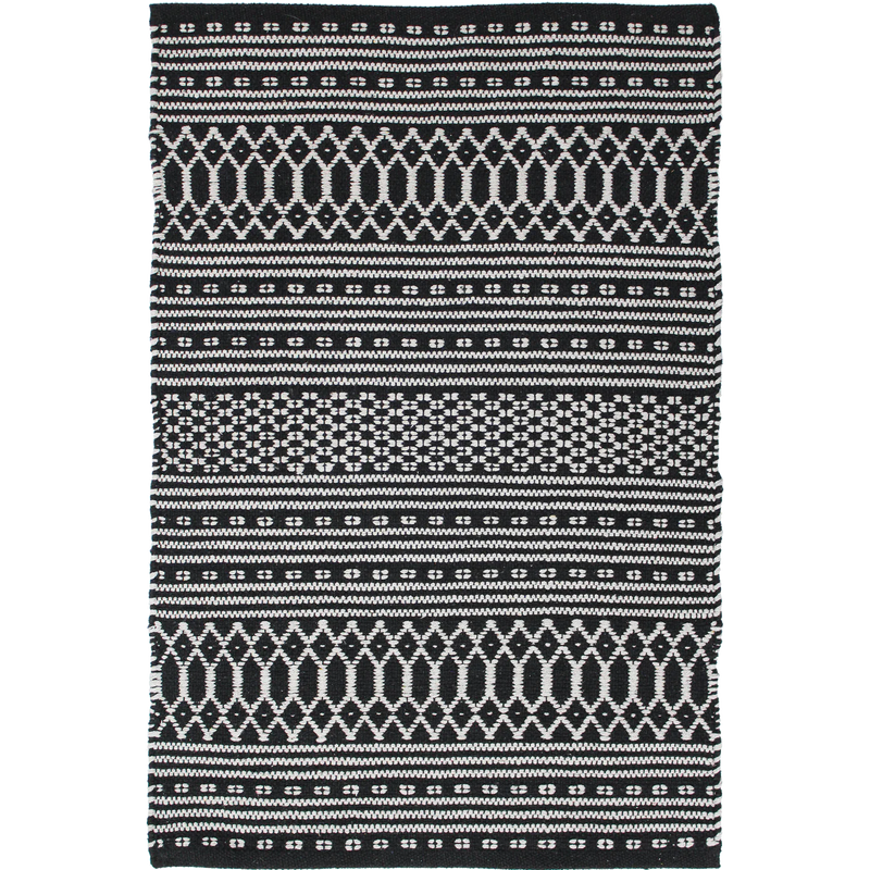 Dhurrie Jazzy Black Rug