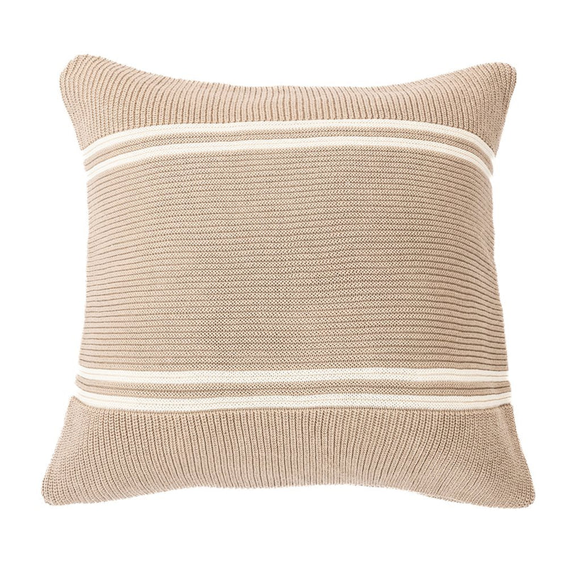 HUDSON TAUPE KNIT DECORATIVE PILLOW