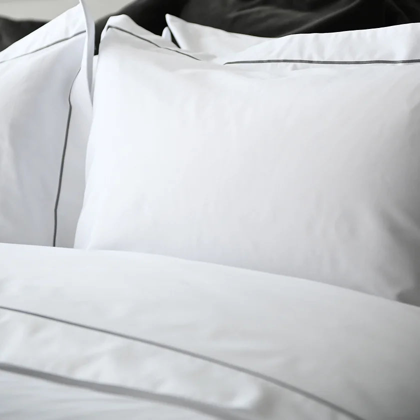 Imperial Hotel | Sateen with Satin Stitch by St Geneve Fine Linen - Fabric from Germany Sewn in Canada