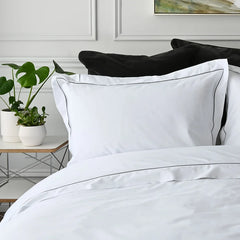 Imperial Hotel | Sateen with Satin Stitch by St Geneve Fine Linen - Fabric from Germany Sewn in Canada