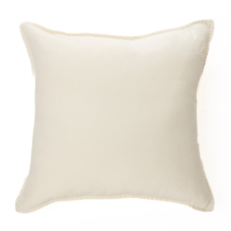 LINEN STONE WASH CREAM DECORATIVE PILLOW