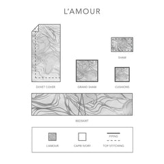 L’Amour | Jacquard Bedding by St Geneve Fine Linen Fabric From Italy Sewn In Canada