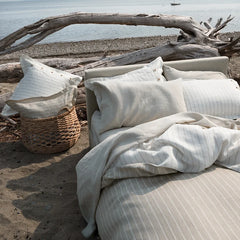 Linea | 100% Linen Jacquard Bedding by St Geneve - Fabric from Italy Sewn in Canada