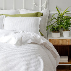 Michelle White | Waffle Throw & Coverlet by St Geneve Fine Linen - Made In Portugal