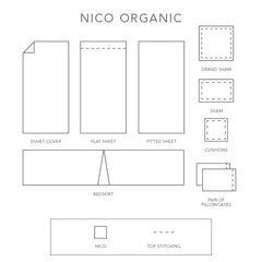 Nico Organic Percale 100% Organic Long Staple Cotton by St Geneve Fine Linen - Made In Canada