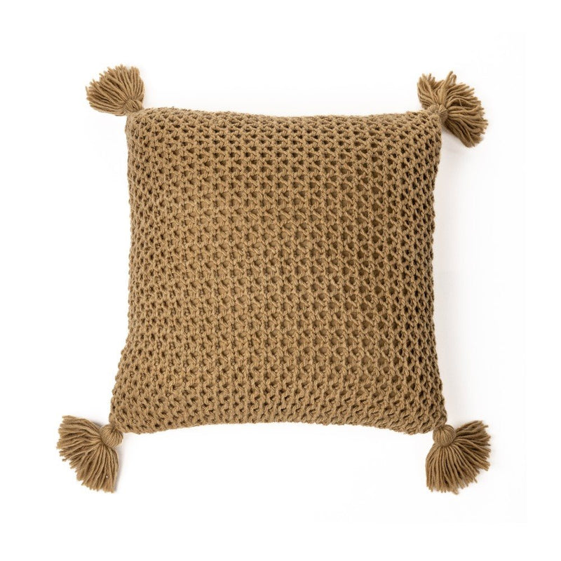Janick Tan Knit Decorative Pillow by BRUNELLI