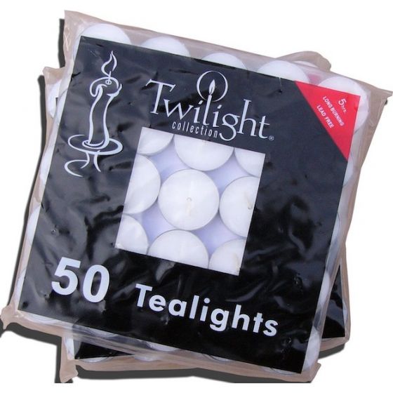 Twilight Tealights White Pack of 50
