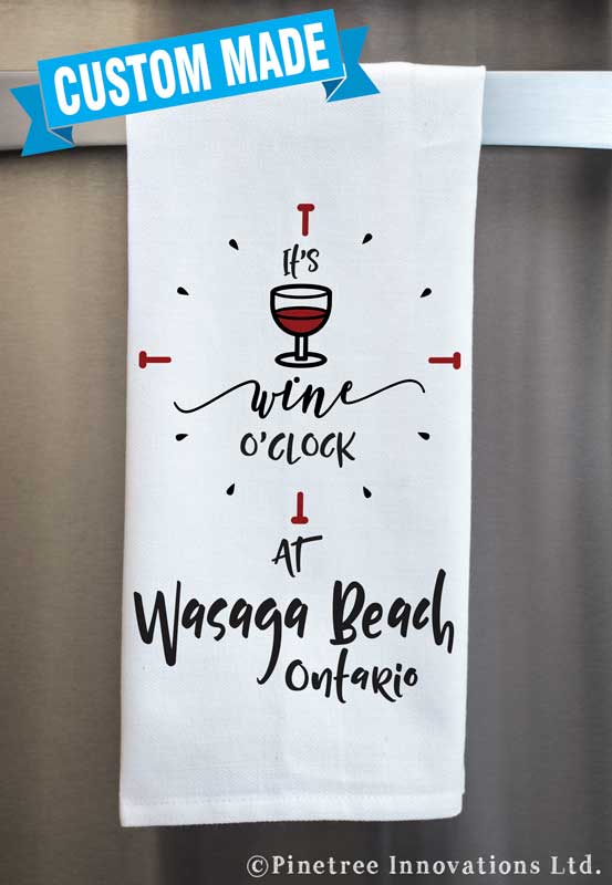 It's Wine o'clock at - Personalized Tea Towel