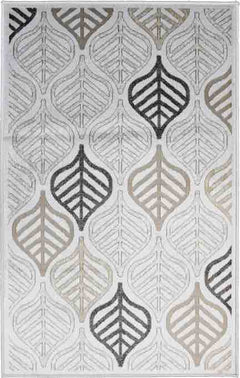 Art Silk Leaf Vanilla Rug