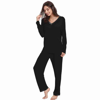 Black Bamboo Long Sleeve Pj's