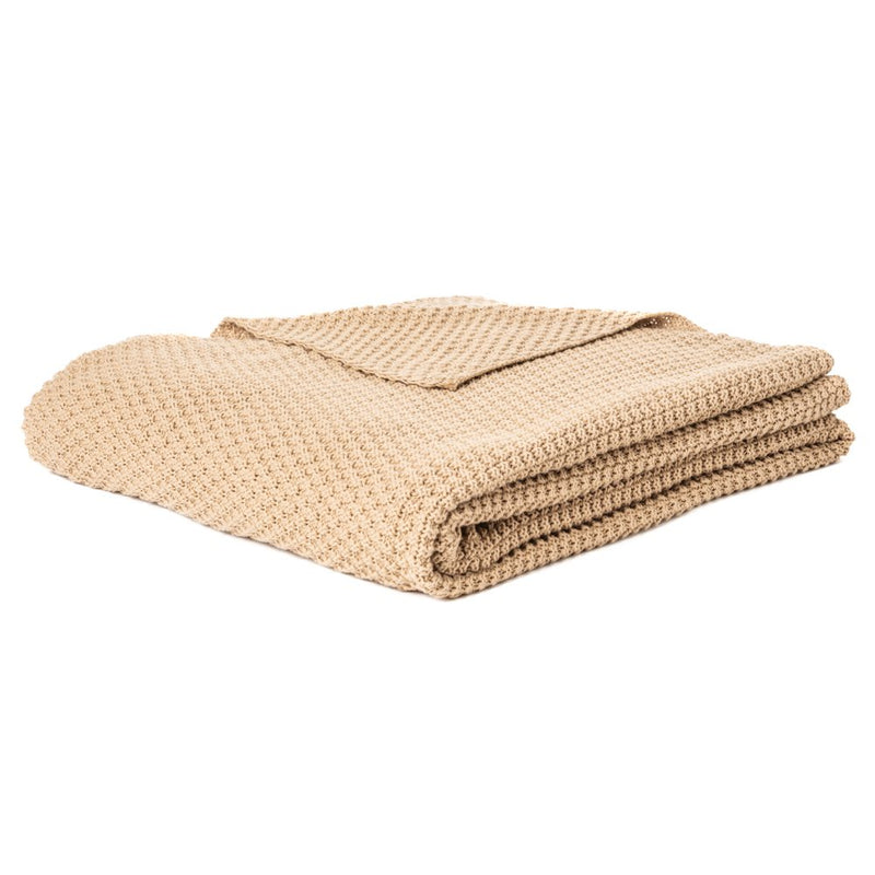 Caramelo Tan Knitted Throw by BRUNELLI