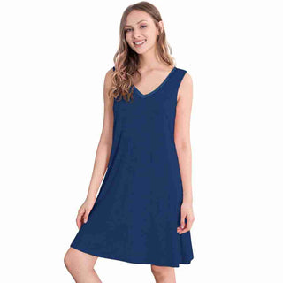 French Blue Bamboo A-Line Sleeveless Nightdress