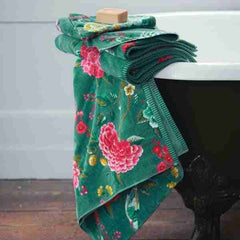 Good Evening Green Muticoloured Floral Hand Towel